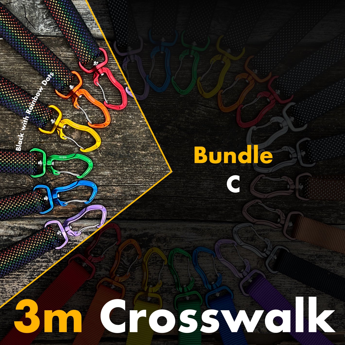 3m Crosswalk - Bundle C - Black with Rainbow Dots
